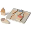 FLEXA EIS-Puzzle, 5-teiliges Holzpuzzle für Kinder, Holzspielzeug, Montessori Holz Lernspielzeug für Mädchen & Jungen, Fördert Fähigkeiten & Feinmotorik, Sortierspiel & Spielzeug ab 2 Jahr