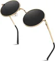 CGID Retro Sonnenbrille Rund Polarisiert UV400 Schutz mit Etui