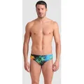 Badehose Slip Herren arena Vibrant - Black-black Multi - 7