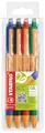 STABILO - Druck-Kugelschreiber - pointball - 4er Pack - blau, schwarz, rot, grün