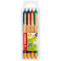 STABILO® pointball Druck-Kugelschreiber-4er blau schwarz rot grün-Klimaneutral