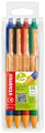 Druck-Kugelschreiber - STABILO pointball - 4er Pack - blau, schwarz, rot, grün b