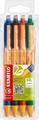 STABILO - Druck-Kugelschreiber - pointball - 4er Pack - blau, schwarz, rot, grün