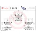 1x Bremsbelagsatz, Scheibenbremse BREMBO P 85 072 passend für AUDI SEAT SKODA