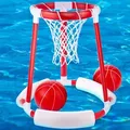 Schwimmender Pool Basketballkorb Wasserspielzeug Set inkl. 2 Anti-Rutsch Basketbällen & Handpumpe – Für Pool, Schwimmbad & Garten (56x50cm) - Schwarz