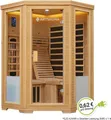Artsauna Eck-Infrarotkabine Aalborg - Infrarotsauna für bis zu 2 Personen mit Dual-Technologie, LED-Farblicht & Liege - Wärmekabine 120x120 cm