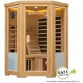 Artsauna Eck-infrarotkabine Aalborg - Infrarotsauna Für Bis Zu 2 Personen Mit Dual-technologie, Led-farblicht & Liege - Wärmekabine 120x120 Cm