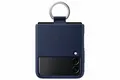 Samsung Silicone Cover Smartphone Cover mit Ring EF-PF711 für das Galaxy Z Flip3 5G, Handy-Hülle, Silikon, Schutz Case, stoßfest, dünn und griffig, Dunkelblau