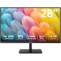 Z-Edge 28 Zoll 4K 144Hz Gaming Monitor UHD IPS Monitor 3840x2160 1ms MPRT, 300cd/m² Helligkeit, FreeSync, HDR10, DP 1.4 & HDMI 2.1, VESA Kompatibel, Schwarz