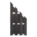 Groja WPC Fertigzaun 84,3x180-90cm gerillt anthrazit - Riegel EV1 4250260966394