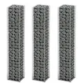vidaXL Gabionen-Set 3-tlg. Verzinkter Draht 25×25×150 cm