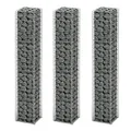 Gabionen-Set 3-tlg. Verzinkter Draht 25×25×150 cm