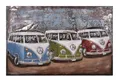 3D Metallbild 3 Bullis 120 x 80 cm, Stahlblech