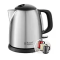 Russell Hobbs Wasserkocher [1,0l] Adventure Edelstahl Gebürstet (2400W, Schnellkochfunktion, herausnehmbarer Kalkfilter, außenliegende Wasserstandsanzeige,kleiner Reisewasserkocher) Teekocher 24990-70