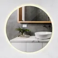 Tulup Led, Blaugrau, Glas, Rund, 60x60x2.4 cm, Spiegel, Wandspiegel