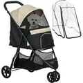 PawHut Hundewagen  Polyester Stahl Khaki 80,5L x 51,5B x 100H cm