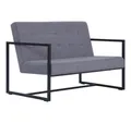 vidaXL Sofa 2-Sitzer-Sofa mit Armlehnen Hellgrau Stahl und Stoff