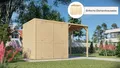 KONIFERA Gartenhaus Beno 3 PLUS Fineline Flachdach, BxT: 373x211 cm, mit Anbaudach