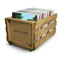 Vinyl-LP-Aufbewahrungskiste aus Holz für Schallplatten in Holzfarben (US IMPORT)