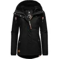 Ragwear Winterjacke Monade Damen Winterparka mit Kapuze und m. Fleece gefüttert grau|schwarz L (40)
