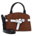 COCCINELLE Sabine Handbag Handtasche Cognac / Noir / Snow braun Neu