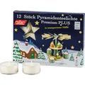 Saico Premium Pyramiden-Teelichte, weiß, durchsichtig, groß