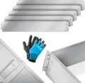 KESSER® Rasenkante Beeteinfassung Beetumrandung 5m 10m 15m 20m 25m 30m 35m 40m 45m 50m 100x14cm oder 100x18cm Beetbegrenzung Rasenbleche Mähkante Metall Palisade Beet Rasen. Inkl. Handschuhe
