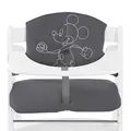 hauck Sitzkissen für Alpha+, Beta+ & Arketa Holzhochstuhl Highchair Pad Select, Anti-Rutsch Noppen, Doppelte Polsterung, Einfache Befestigung am Kinderstuhl (Mickey Mouse Anthracite)