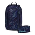 Satch Air Schulrucksack Set 2tlg. inkl. Schlamperbox (Purple Laser)