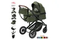 Daliya® Kombi-Kinderwagen FLEXI-PRO M 3in1 Kinderwagen & Buggy, Reisekinderwagen, XXL Set, (XXL-Set mit i-Size Babyschale, 13-tlg), Einhändig abnehmbare Wanne, i-Size Babyschale, Alu-Rahmen, Gummireifen
