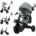 Kinderkraft AVEO 2 PLUS Dreirad 6in1 ab 9 Monate bis 5 Jahre, drehbarer Sitz, verstellbare Rückenlehne mit Liegeposition, Elternschubstang - Grün - Grün