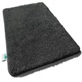 FLOORDIREKT Badematte Sky - Flauschiger Badvorleger mit dichtem Flor - Eckig - Schwarz - 50 x 60 cm