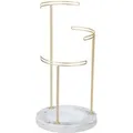 Relaxdays Schmuckständer Marmor Eisen Gold Grau 35 cm x 18 cm 1,2 kg