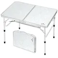 Sportneer Klappbarer Campingtisch, höhenverstellbar, Kleiner Klapptisch, tragbare Campingtische (59,9 cm L x 39,9 cm B (2 Höhen)) mit Netzschicht für Outdoor