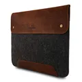 MegaGear MacBook-Tasche aus echtem Leder und Fleece, Laptop-Hülle für MacBook Pro und MacBook Air Hülle – 16 Zoll – 15 Zoll – 15,5 Zoll (M2, M2 Pro, M2 Max, M1) Modelle 2020, 2021, 2022 und 2023