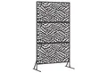 vidaXL Gartenzaun Metallzaunpanel Schwarz Pulverbeschichteter Stahl Groß, (1-St)