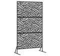 vidaXL Gartenzaun Sichtschutz Schwarz Stahl, (1-St)