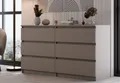 Home Collective Kommode Highboard Sideboard für Flur Schlafzimmer Wohnzimmer (Perfekt für Wohnzimmer, Schlafzimmer oder Esszimmer), mit 6 Schubladen, Breite 140 cm Höhe 75, Dunkelbeige, dunkelbeige