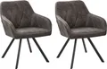 BELIANI Esszimmerstuhl 2er Set Grau Polsterbezug Modern/Retro