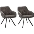 Esszimmerstuhl 2er Set Grau Polsterbezug Modern/retro