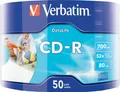 100 Verbatim Rohlinge CD-R printable 40-118mm 80Min 700MB 52x Shrink