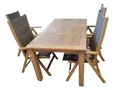 Endorphin Gartentisch Set Akazienholz Teakholz Look - FSC Zertifiziert - 4 Klappsessel & 1 Tisch - Gartenmöbel Set klappbar - Outdoor Sitzgruppe - Terrassenmöbel wetterfest