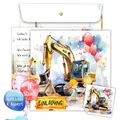 XXL Einladungskarten Bagger Junge 10er Set Geburtstag Kindergeburtstag Einladung