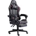 TRISENS Drehstuhl Arijus (1 Stück), Gaming Stuhl Bürostuhl Chefsessel mit Fußstütze im Racing-Design rosa|schwarz