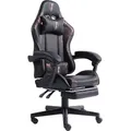Gaming Chair im Racing-Design mit flexiblen gepolsterten Armlehnen - ergonomischer PC Gaming Stuhl in Lederoptik - Gaming Schreibtischstuhl mit aus...