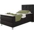Boxspringbett - schwarz - mit Topper - H3 - 90x200 cm