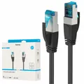 Hama Cat 6a Netzwerkkabel 10m, Gigabit Ethernet bis zu 10 Gbps (RJ45 Lankabel, S/FTP doppelt geschirmt, verdrillte Datenpaare, Knickschutz, schlanke Stecker, Ethernetkabel mit robustem Kabelmantel)