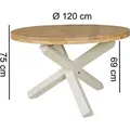 WOHNLING Design Esszimmertisch BOHA rund Ø 120 cm x 75 cm Akazie Massiv-Holz Landhaus Esstisch 4 Personen Küchentisch Tisch für Esszimmer braun - Braun