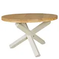 Wohnling Design Esszimmertisch BOHA rund Ø 120 cm x 75 cm Akazie Massiv-Holz, Landhaus Esstisch 4 Personen, Küchentisch Tisch für Esszimmer braun