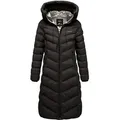 REPUBLIX Winterjacke KAIA Damen Gefütterte Winter Jacke Mantel Parka mit großer Kapuze schwarz S